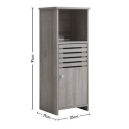 Living And Home Wooden Freestanding Bathroom Cabinet W 350 X D 350 X H 910 mm - thumbnail 6