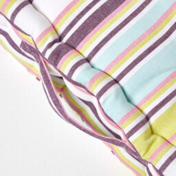 Homescapes Cotton Osaka Green Stripes Floor Cushion, 40 X 40 Cm - thumbnail 4