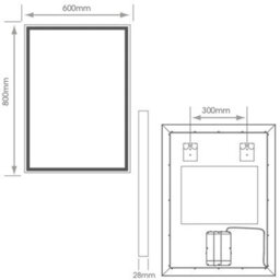 Illuminated 600 X 800mm Ip44 Led Bathroom Mirror With Demister And Tunable White Light - thumbnail 4