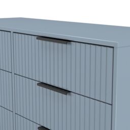 Ancona Matt Denim Blue 6 Drawer Chest (H)678mm (W)1130mm (D)395mm - thumbnail 5