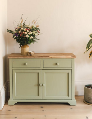 Statement Furniture Florence Sideboard With Cupboard And 2 Drawers - Sage Green - image 1