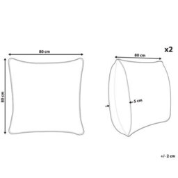 Beliani Set Of 2 Pillows Pelister High Microfibre 80 X 80 Cm White - thumbnail 3