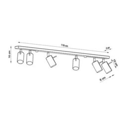 Luminosa Lighting Luminosa Ring Ceiling Spotlight Bar Taupe 6X Gu10 - thumbnail 4