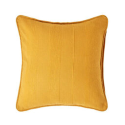 Homescapes Cotton Rajput Ribbed Mustard Yellow Cushion Cover, 45 X 45Cm