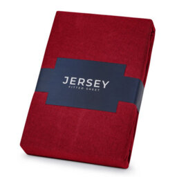 Ameha 100% Cotton Jersey Fitted Sheet Burgundy Soft Anti Allergy 30Cm Extra Deep Easy Care Double Bed Sheets 137 X 190Cm - thumbnail 4