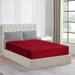 Ameha 100% Cotton Jersey Fitted Sheet Burgundy Soft Anti Allergy 30Cm Extra Deep Easy Care Double Bed Sheets 137 X 190Cm - thumbnail 7