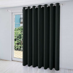 Moonlight Bedding Blackout Polyester Curtain Thermal Natural Black Curtains With Eyelet Header (Single) 66X84Inch (168X213Cm) - thumbnail 1