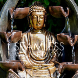 Geezy Solar Water Fountain Led Golden Buddha Solar Water Feature Garden Decoration - thumbnail 5