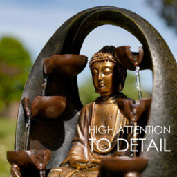 Geezy Solar Water Fountain Led Golden Buddha Solar Water Feature Garden Decoration - thumbnail 4