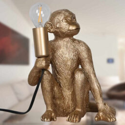 First Choice Lighting Set Of 2 Gold Monkey Table Lamp Or Bedside Lights - thumbnail 5