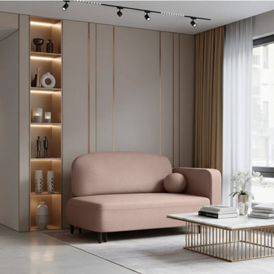 Solo Sofa Bed With Sleeping Function And Storage Compartment Polyurethane Foam Wooden Metal Legs 162X93X97Cm Beige Right - image 1