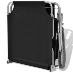 Berkfield Sun Lounger With Canopy Steel Black - thumbnail 7