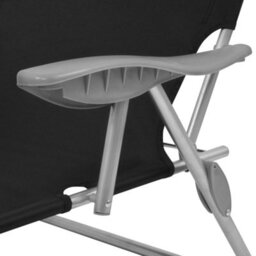 Berkfield Sun Lounger With Canopy Steel Black - thumbnail 5