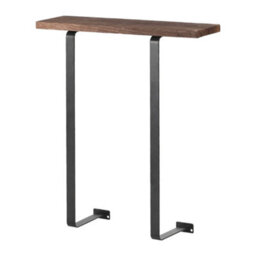 Thehotsale Modern Black Metal Wall-Mounted Towel Rack With Brown Wooden Shelf - thumbnail 3