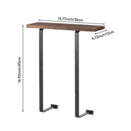 Thehotsale Modern Black Metal Wall-Mounted Towel Rack With Brown Wooden Shelf - thumbnail 7