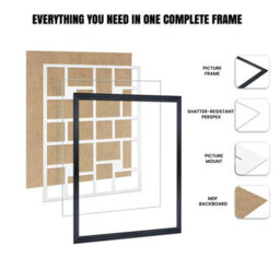 AK Frames 20X14 Purple Classic Multi Photo Frame With White Mount - Holds 2 Apertures (2X) A4 Photos - thumbnail 2
