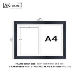 AK Frames 20X14 Purple Classic Multi Photo Frame With White Mount - Holds 2 Apertures (2X) A4 Photos - thumbnail 4