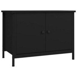 Berkfield Tv Cabinet With Doors Black 60X35X45 Cm Engineered Wood - thumbnail 2