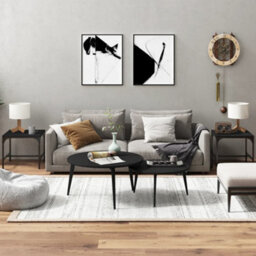 Berkfield Industrial Side Tables 2 Pcs Black 40X40X35 Cm Engineered Wood - thumbnail 2