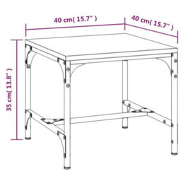 Berkfield Industrial Side Tables 2 Pcs Black 40X40X35 Cm Engineered Wood - thumbnail 9