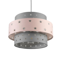 CGC Lighting Cgc Starlight Grey & Pink Star Two Tier Easy Fit Lamp Shade Kids Childrens - thumbnail 5