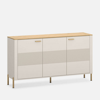 Heze Furniture Ruben 3 Door Sideboard - Cashmere / Stone Oak - image 1
