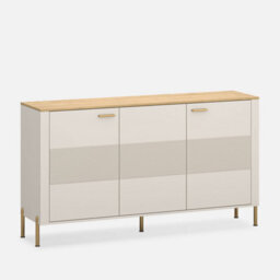 Heze Furniture Ruben 3 Door Sideboard - Cashmere / Stone Oak - thumbnail 1