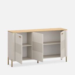 Heze Furniture Ruben 3 Door Sideboard - Cashmere / Stone Oak - thumbnail 3