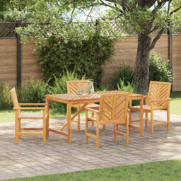 Berkfield Garden Dining Set 5 Pcs Brown 150 X 90 X 74 Cm - thumbnail 1