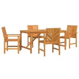 Berkfield Garden Dining Set 5 Pcs Brown 150 X 90 X 74 Cm - thumbnail 2