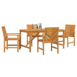 Berkfield Garden Dining Set 5 Pcs Brown 150 X 90 X 74 Cm - thumbnail 3