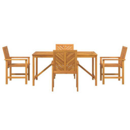 Berkfield Garden Dining Set 5 Pcs Brown 150 X 90 X 74 Cm - thumbnail 7