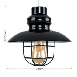 Valuelights Penglai Black Ceiling Pendant Shade And E27 Pear Led 4W Warm White 2700K Bulb - thumbnail 4