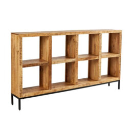 Home Source Stockton Mango Wood Wide 8 Shelf Bookcase - thumbnail 9