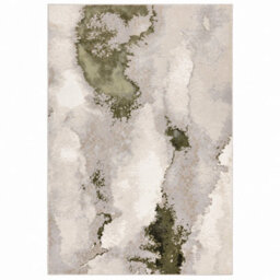 Underfoot Abstract Rug Green Beige Modern High Low Pile Living Room Bedroom Indoor - thumbnail 2