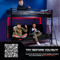 X Rocker Stronghold Gaming Bunk Bed With Double Futon Cushion - Black - thumbnail 6