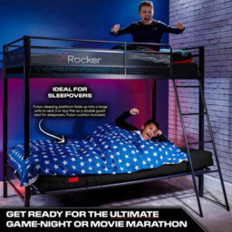 X Rocker Stronghold Gaming Bunk Bed With Double Futon Cushion - Black - thumbnail 3