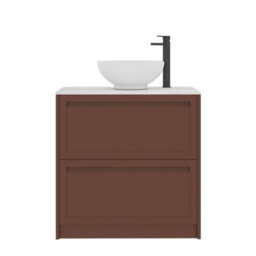Royal Bathrooms Royal Bathroom Elmore 800mm Terracotta Clay Freestanding Countertop Bathroom Vanity Unit 2 Drawer With Breeze Basin - thumbnail 7
