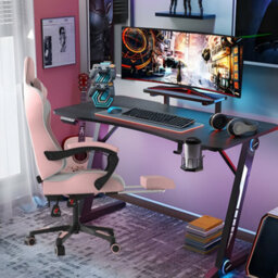 Alivio Ergonomic Gaming Chair With Massage Lumbar Cushion (Pink) - thumbnail 4