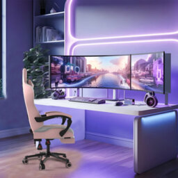 Alivio Ergonomic Gaming Chair With Massage Lumbar Cushion (Pink) - thumbnail 8