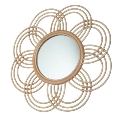 Desser Sunflower Large Rattan Mirror In Natural (H)79Cm X (W)79Cm - image 1
