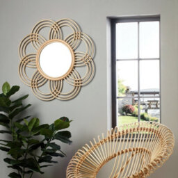 Desser Sunflower Large Rattan Mirror In Natural (H)79Cm X (W)79Cm - thumbnail 2