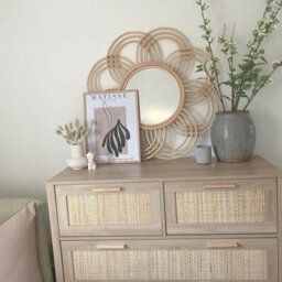 Desser Sunflower Large Rattan Mirror In Natural (H)79Cm X (W)79Cm - thumbnail 4