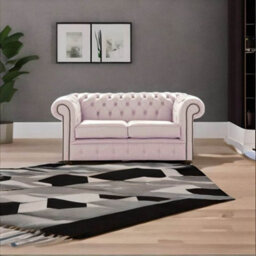 Chesterfield 2 Seater Shelly Blossom Leather Sofa Settee Bespoke In Classic Style - thumbnail 2
