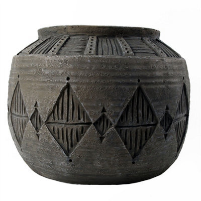 Leaf 26Cm X 36Cm Large Grey Gliese Diamond Planter - image 1