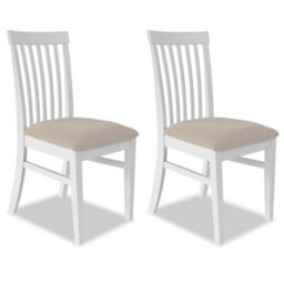 Statement Furniture Florence Highback Upholstered Chairs Set Of 2 - White - thumbnail 1