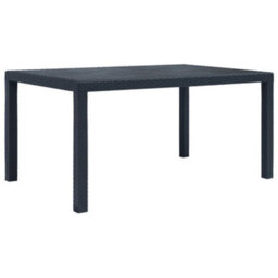 Walplus Garden Table Anthracite 150X90X72 Cm Plastic Rattan Look - thumbnail 1