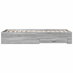 Berkfield Bed Frame With Drawers Without Mattress Grey Sonoma 100X200 Cm - thumbnail 5