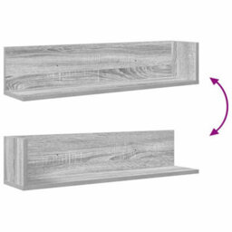 Berkfield Wall Shelves 2 Pcs Grey Sonoma 75X16.5X16.5 Cm Engineered Wood - thumbnail 8