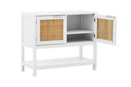 Orsina Versatile White Wood Side Cabinet, Rustic Bedside Cabinet, Easily Maintained Display Cabinet With Storage - thumbnail 5